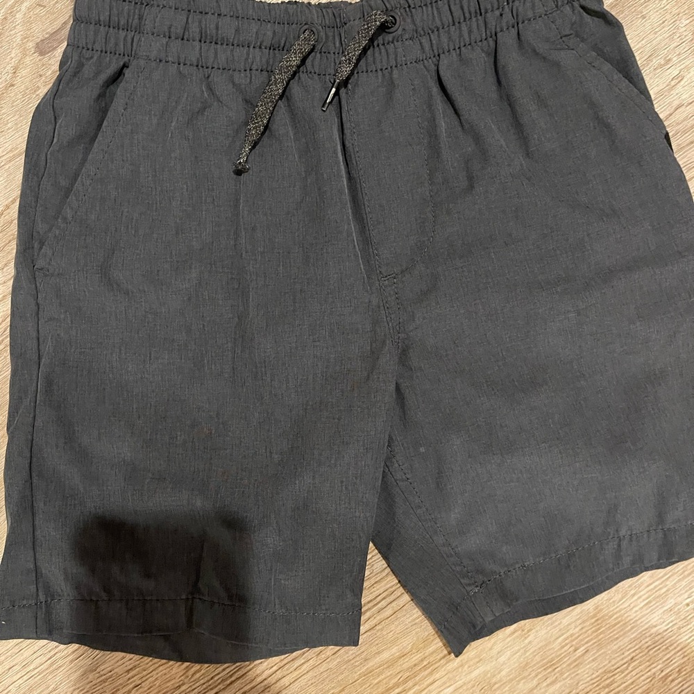Quiksilver Black Elastic-Waist Drawstring Athletic Shorts
